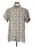 Cremieux Print Blue Short Sleeve Button-Down Shirt Size L - photo 1