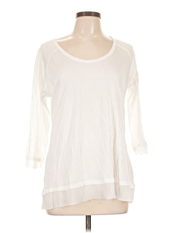 LOGO by Lori Goldstein 3/4 Sleeve Top (view 1)