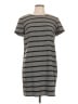 Ann Taylor Stripes Gray Casual Dress Size L - photo 1