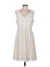 J.Crew 100% Polyester Solid Ivory Cocktail Dress Size 12 - photo 1