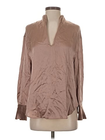 Vince. Long Sleeve Silk Top (view 1)