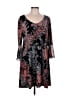 Connected Apparel Paisley Black Casual Dress Size 12 - photo 1