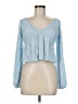 LA Hearts 100% Rayon Blue Long Sleeve Blouse Size M - photo 1
