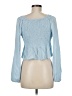 LA Hearts 100% Rayon Blue Long Sleeve Blouse Size M - photo 2