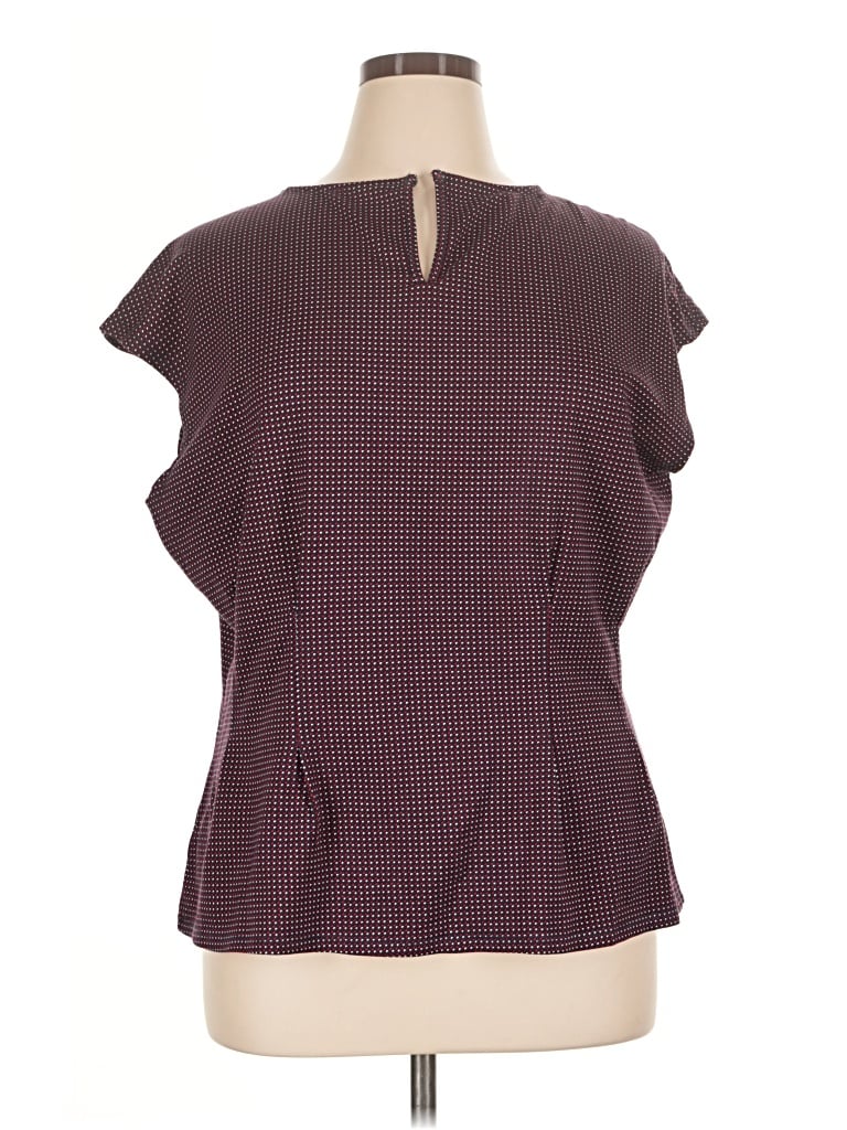 Pre-owned Assorted Brands Short Sleeve Blouse In Burgundy