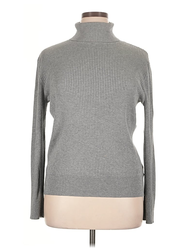 Pre-owned Time And Tru Turtleneck Sweater In Gray