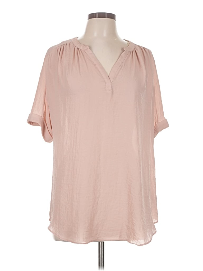 Pre-owned Worthington Short Sleeve Blouse In Pink