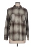 B.wear Plaid Gray Long Sleeve Blouse Size L - photo 1