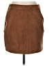 Vero Moda Solid Brown Faux Leather Skirt Size S - photo 1