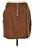 Vero Moda Solid Brown Faux Leather Skirt Size S - photo 2