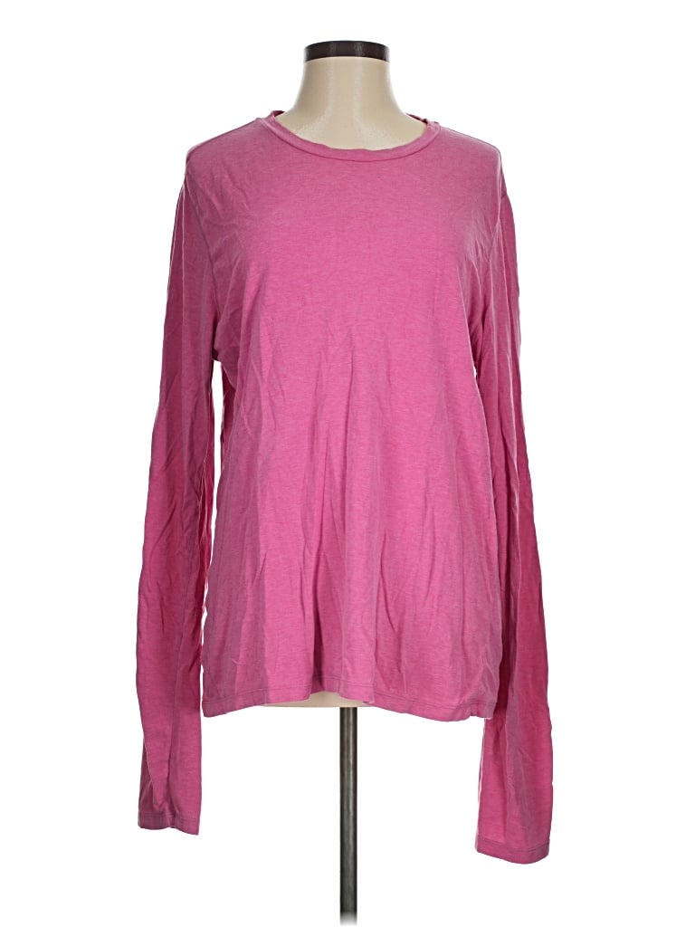 Pre-owned Lands' End Long Sleeve T-shirt In Pink