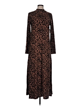 black long sleeve knit mini dress Black Ribbed Knit Scoop Neck Long Sleeve Mini Dress main image 1