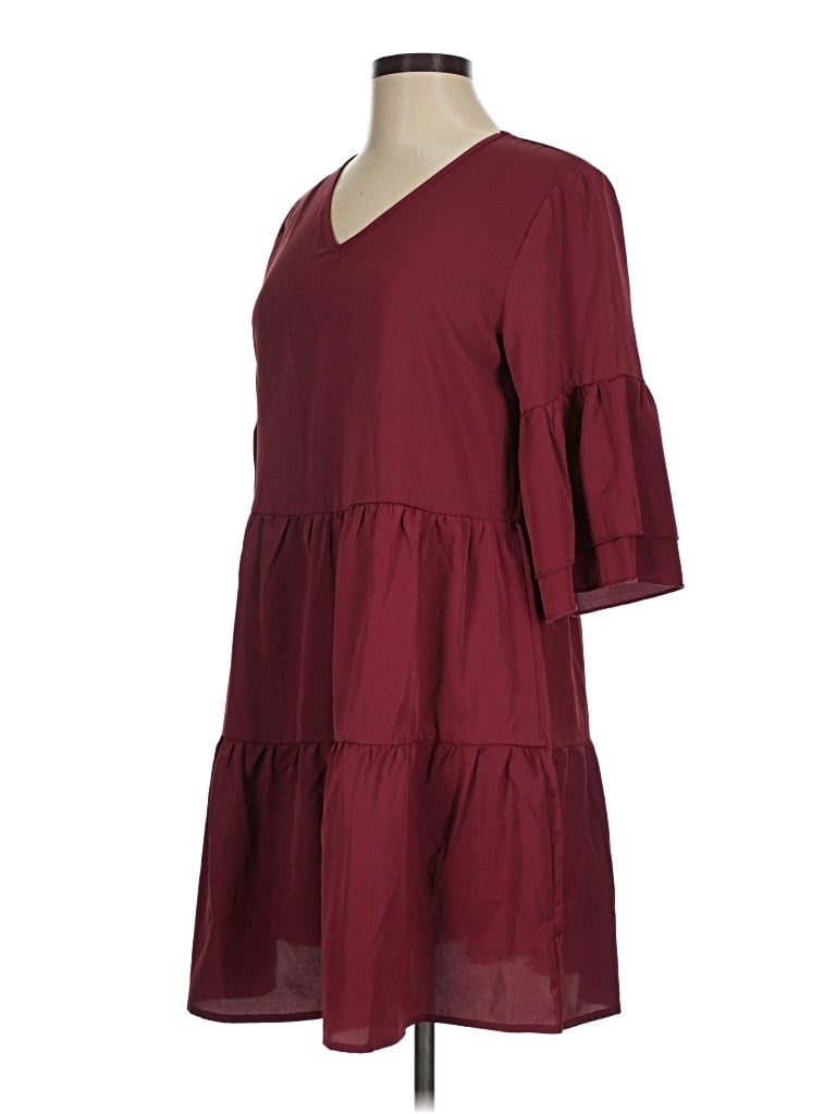 Pre-owned Assorted Brands Casual Dress In Burgundy