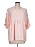 Unbranded 100% Polyester Pink 3/4 Sleeve Blouse Size L - photo 1