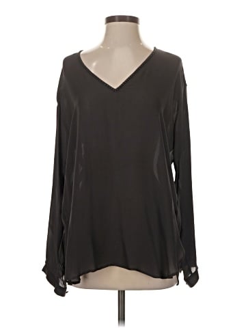 Vince. Long Sleeve Silk Top (view 1)