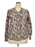 Unbranded Animal Print Tan Long Sleeve Blouse Size XXL - photo 1