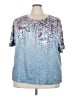 Unbranded Blue Short Sleeve Blouse Size 5X - photo 1