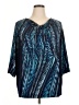 Susan Graver Blue 3/4 Sleeve Blouse Size 1X - photo 1