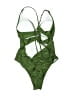 Unbranded Solid Green One Piece Swimsuit Size 0X - photo 2