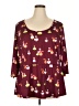 Isabel + Alice Burgundy 3/4 Sleeve Top Size 3X - photo 1