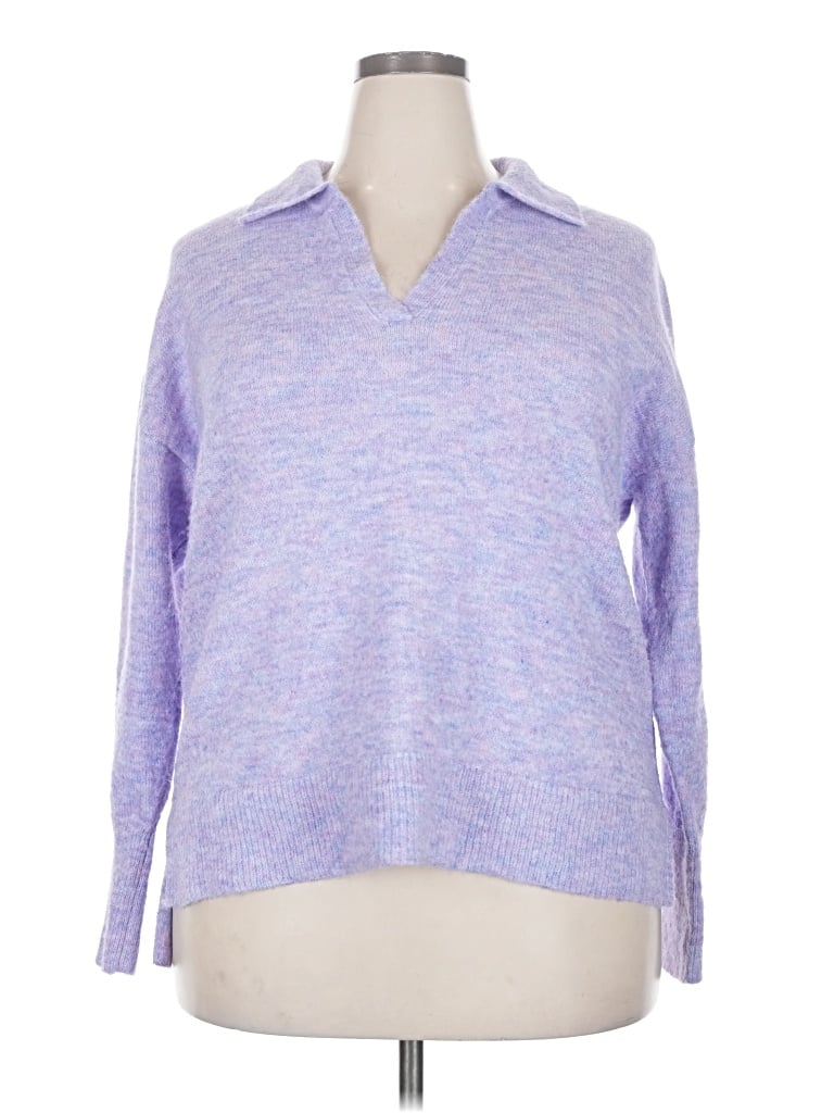 Pre-owned Lane Bryant Pullover Sweater In Purple