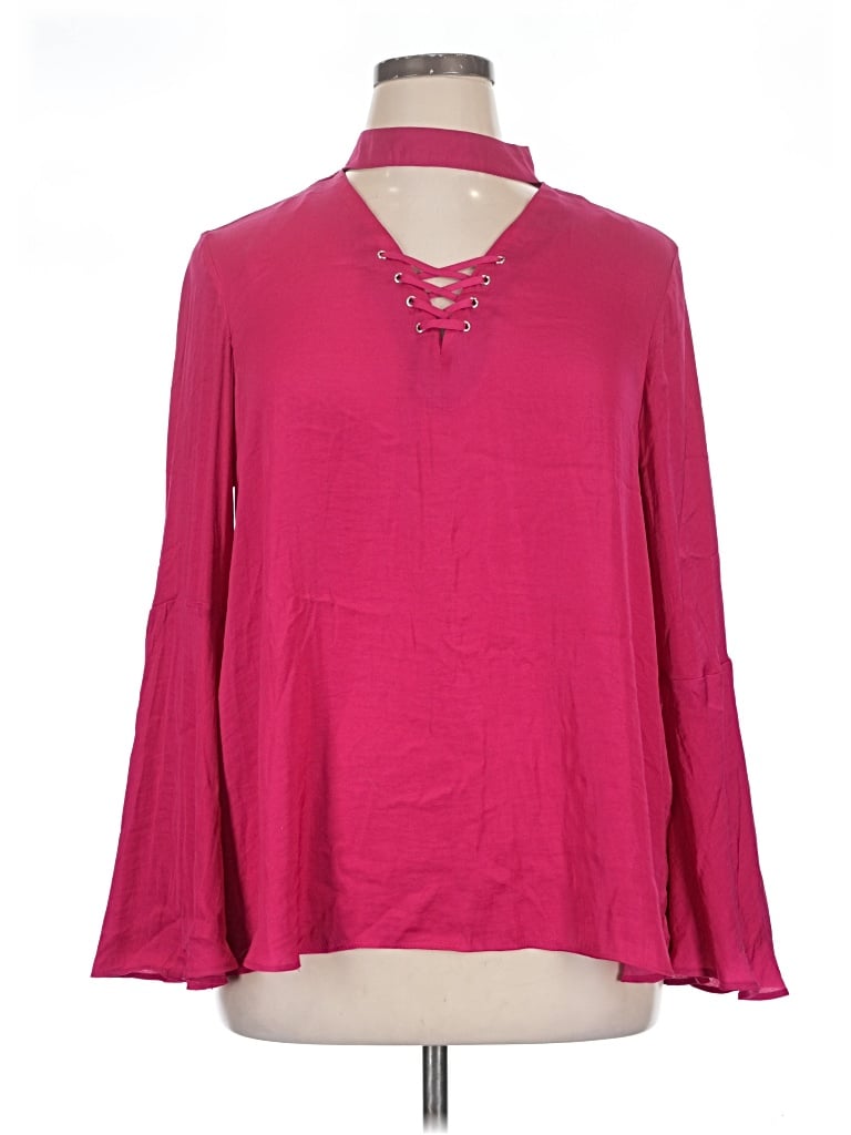 Pre-owned Jennifer Lopez Long Sleeve Blouse In Pink
