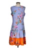 MSK Print Blue Casual Dress Size P (petite) - photo 2