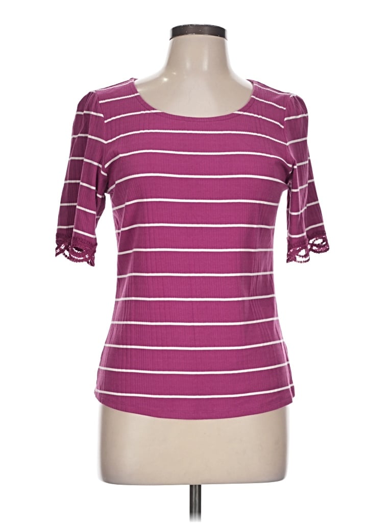 Pre-owned Talbots 3/4 Sleeve T-shirt In Burgundy