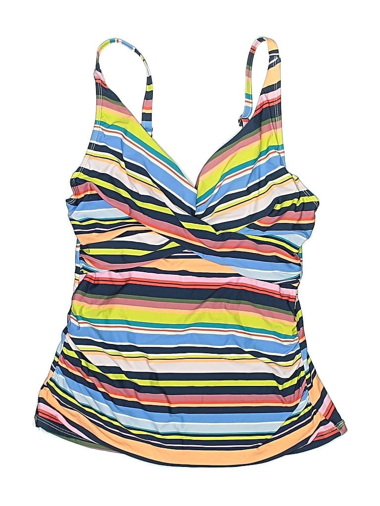 Pre-owned Catalina Sleeveless Top Yellow Plunge Neckline Tops