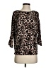 Perseption Concept Animal Print Brown 3/4 Sleeve Blouse Size S - photo 1