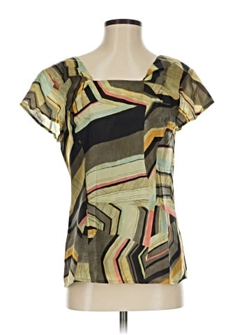 Barneys New York Short Sleeve Silk Top (view 1)
