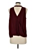 Lush 100% Polyester Burgundy Sleeveless Blouse Size M - photo 2
