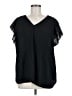 Adrianna Papell 100% Polyester Black Short Sleeve Blouse Size 6 (estimated) - photo 1