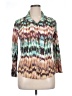 David Cline Aztec Or Tribal Print Multi Color Teal 3/4 Sleeve Blouse Size L - photo 1