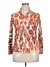 David Cline Animal Print Orange Long Sleeve Blouse Size L - photo 1