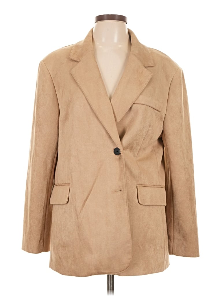 Pre-owned Halogen Blazer Jacket In Tan