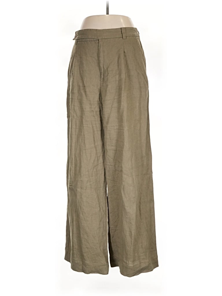 Pre-owned Madewell Linen Pants In Green