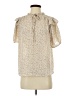Mine 100% Polyester Ivory Short Sleeve Blouse Size S - photo 1