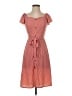 Monteau Polka Dots Pink Casual Dress Size S - photo 1