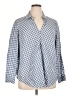 J.Jill Checkered-gingham Blue 3/4 Sleeve Button-Down Shirt Size XL - photo 1