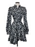 Express 100% Polyester Print Black Casual Dress Size S - photo 1