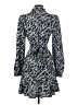 Express 100% Polyester Print Black Casual Dress Size S - photo 2