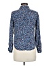 SO 100% Rayon Floral Blue Long Sleeve Button-Down Shirt Size M - photo 2