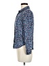 SO 100% Rayon Floral Blue Long Sleeve Button-Down Shirt Size M - photo 5