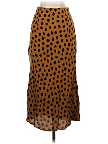 Madewell Midi Slip Skirt in Painted Spots (view 2)