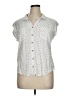 Jachs Girlfriend Polka Dots Ivory Short Sleeve Blouse Size XL - photo 1