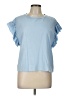 Zara Blue Short Sleeve Top Size L - photo 1