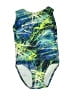 Unbranded Graphic Blue Green One Piece Swimsuit Size 3T (estimated) - photo 1