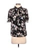 Tamara H. 100% Polyester Floral Black Short Sleeve Blouse Size XS - photo 1