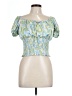 Just Polly Green Short Sleeve Blouse Size L - photo 1